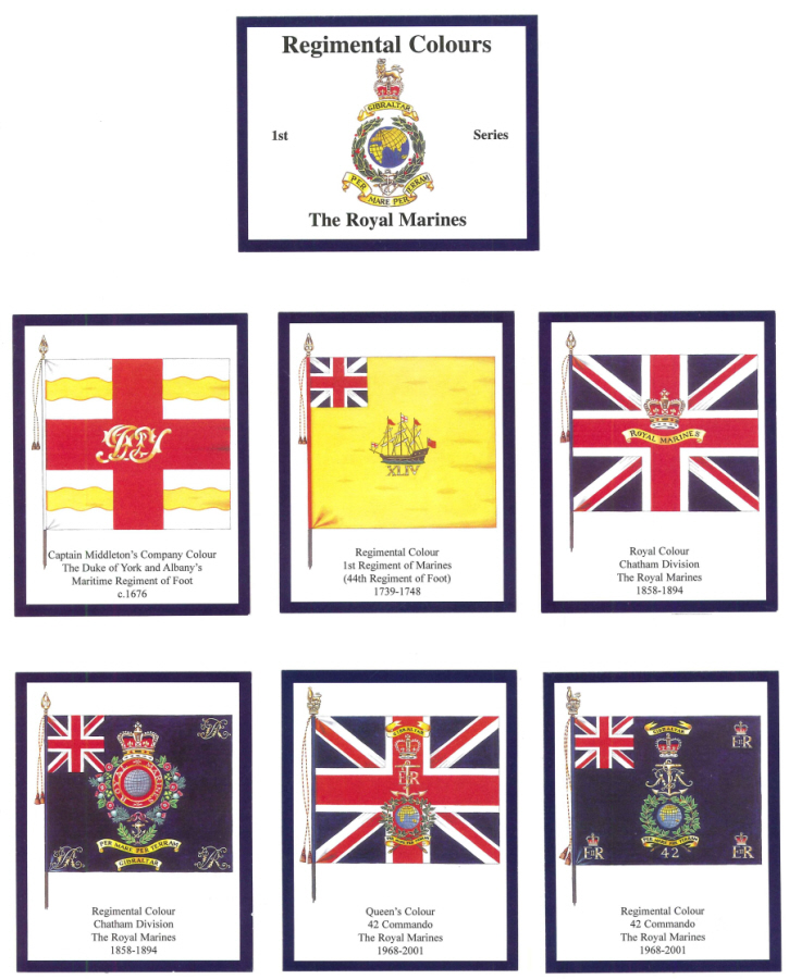 The Royal Marines 1st Series - 'Regimental Colours' Trade Card Set by David Hunter